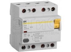 Выключатель дифференциального тока УЗО 4П 25А 4,5кА 30мА ВД1-63 тип АС Выключатель дифференциального тока УЗО 4П 25А 4,5кА 30мА ВД1-63 тип АС